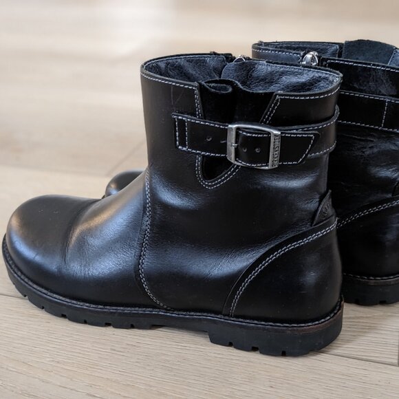 Birkenstock Black Leather Boots 40 - Picture 3 of 6